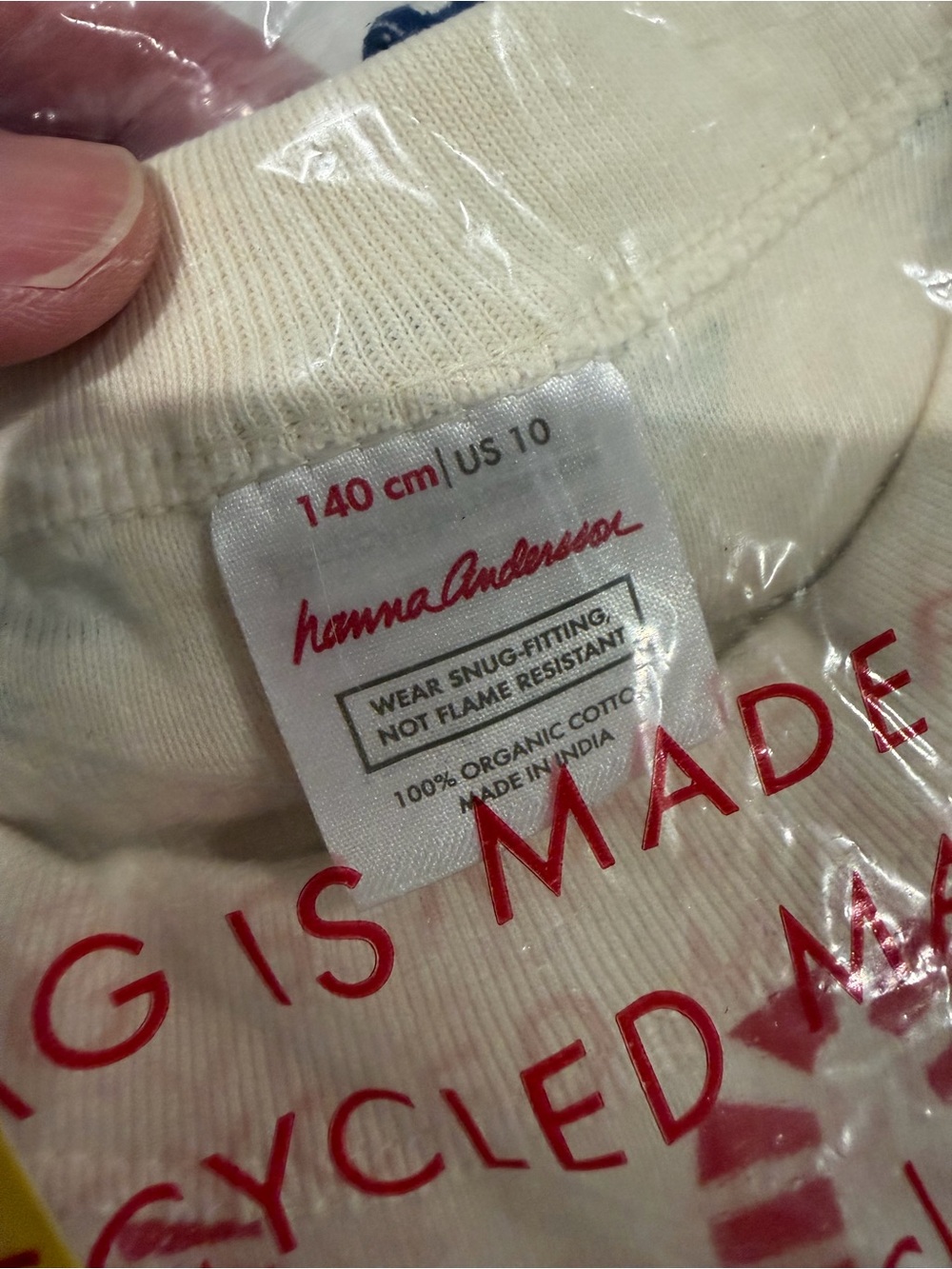 NWT Hanna Andersson Cream Holiday Print pajamas - Picture 2 of 2